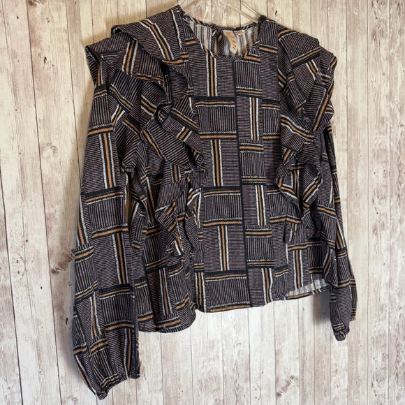 Anthropologie x Dolan 'Nala' Cotton-Rayon Ruffle Blouse Size Medium - Picture 3 of 10